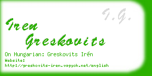 iren greskovits business card